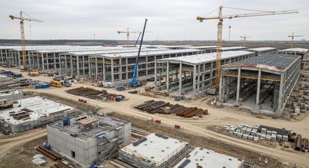 Modern Construction and Infrastructure Development Concept.