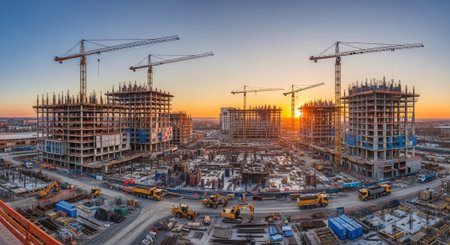 Modern Construction and Infrastructure Development Concept.