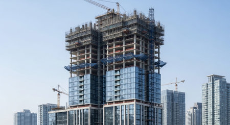 Modern Construction and Infrastructure Development Concept.