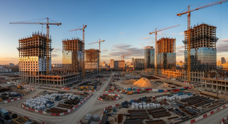 Modern Construction and Infrastructure Development Concept.