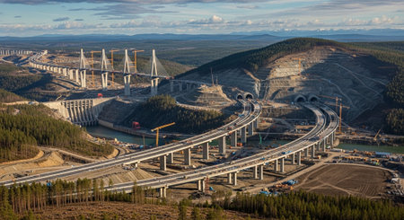 Modern Construction and Infrastructure Development Concept.