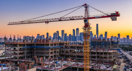 Modern Construction and Infrastructure Development Concept.