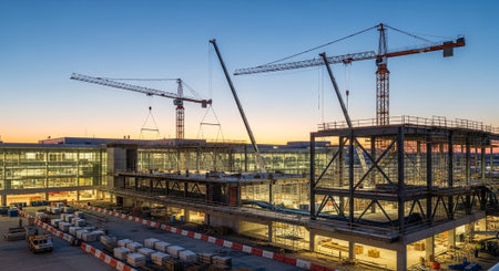 Modern Construction and Infrastructure Development Concept.