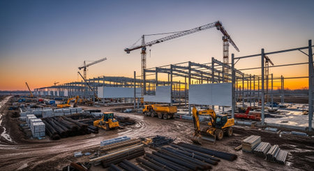 Modern Construction and Infrastructure Development Concept.