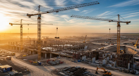 Modern Construction and Infrastructure Development Concept.