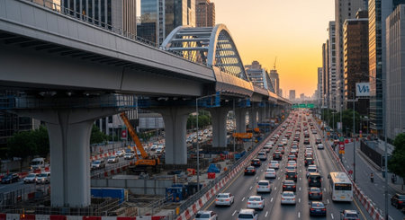 Modern Construction and Infrastructure Development Concept.