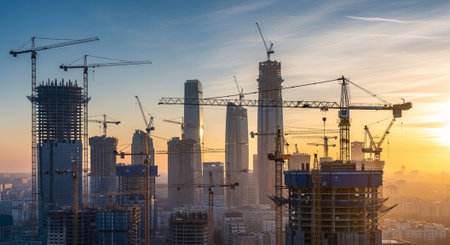 Modern Construction and Infrastructure Development Concept.