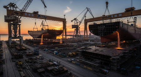 Modern Construction and Infrastructure Development Concept.の写真素材