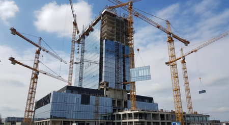Modern Construction and Infrastructure Development Concept.