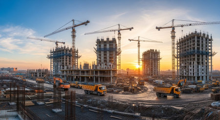 Modern Construction and Infrastructure Development Concept.の写真素材