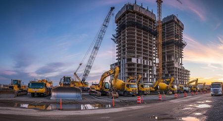 Modern Construction and Infrastructure Development Concept.