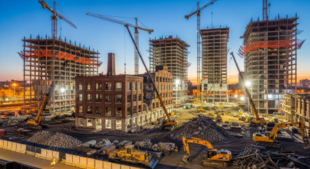 Modern Construction and Infrastructure Development Concept.
