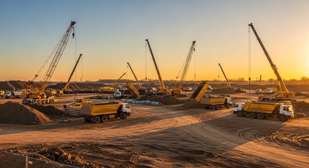 Modern Construction and Infrastructure Development Concept.
