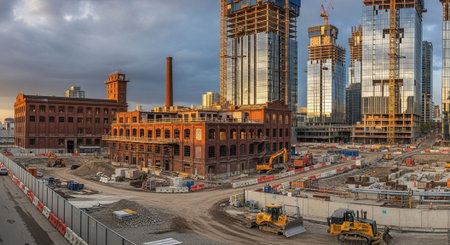 Modern Construction and Infrastructure Development Concept.