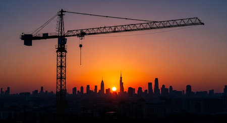 Modern Construction and Infrastructure Development Concept.の写真素材