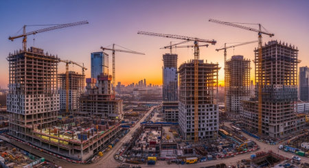 Modern Construction and Infrastructure Development Concept.