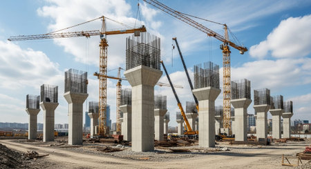 Modern Construction and Infrastructure Development Concept.の写真素材