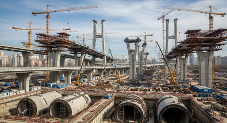 Modern Construction and Infrastructure Development Concept.