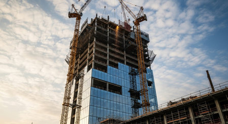 Modern Construction and Infrastructure Development Concept.