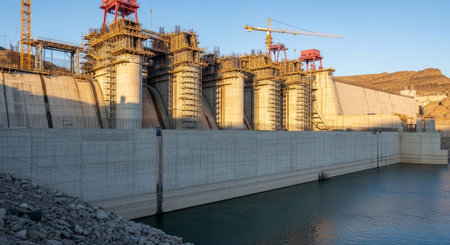 Modern Construction and Infrastructure Development Concept.の写真素材