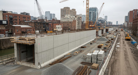 Modern Construction and Infrastructure Development Concept.