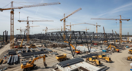 Modern Construction and Infrastructure Development Concept.