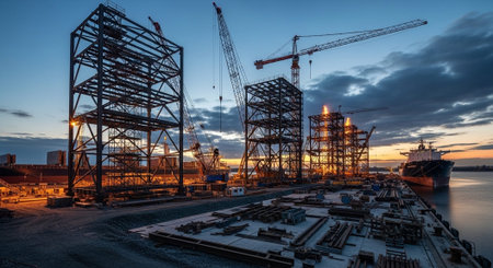 Modern Construction and Infrastructure Development Concept.