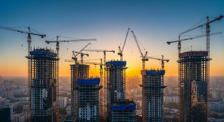 Modern Construction and Infrastructure Development Concept.