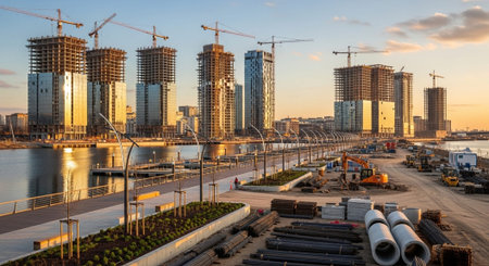 Modern Construction and Infrastructure Development Concept.