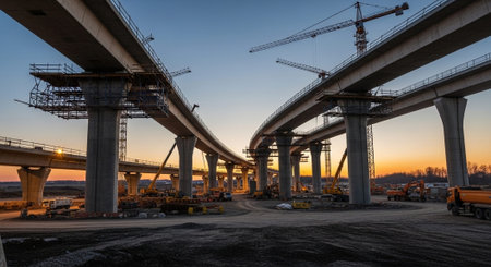 Modern Construction and Infrastructure Development Concept.