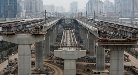 Modern Construction and Infrastructure Development Concept.の写真素材