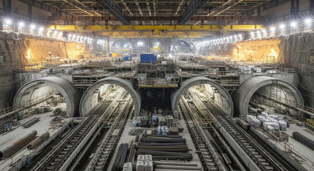 Modern Construction and Infrastructure Development Concept.