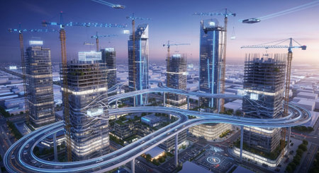 Modern Construction and Infrastructure Development Concept.