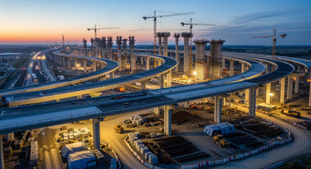 Modern Construction and Infrastructure Development Concept.