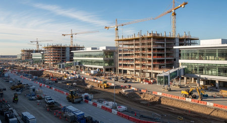 Modern Construction and Infrastructure Development Concept.の写真素材