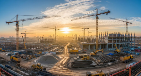 Modern Construction and Infrastructure Development Concept.