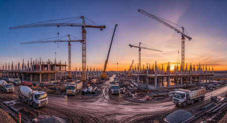 Modern Construction and Infrastructure Development Concept.