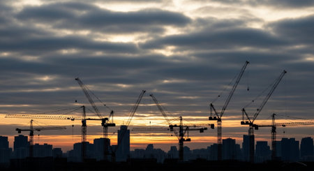 Modern Construction and Infrastructure Development Concept.