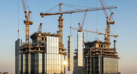 Modern Construction and Infrastructure Development Concept.