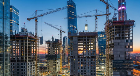 Modern Construction and Infrastructure Development Concept.