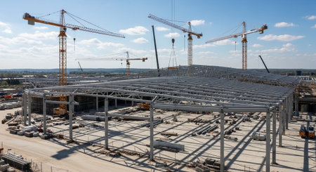 Modern Construction and Infrastructure Development Concept.