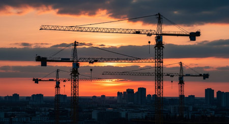 Modern Construction and Infrastructure Development Concept.の写真素材