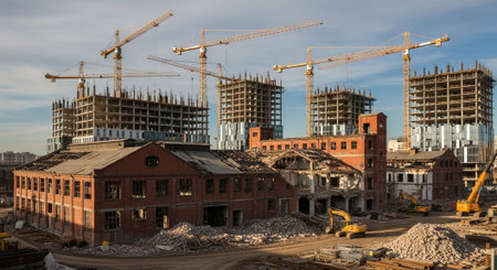 Modern Construction and Infrastructure Development Concept.の写真素材