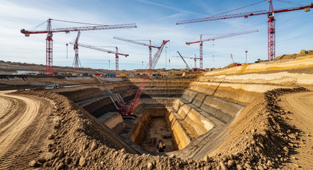 Modern Construction and Infrastructure Development Concept.