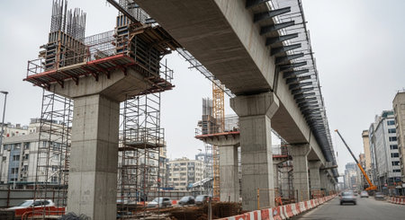 Modern Construction and Infrastructure Development Concept.の写真素材