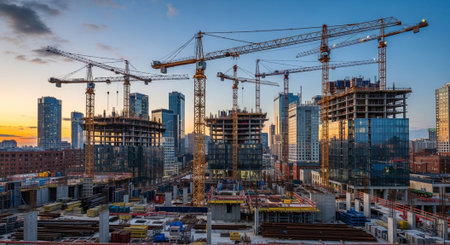 Modern Construction and Infrastructure Development Concept.の写真素材