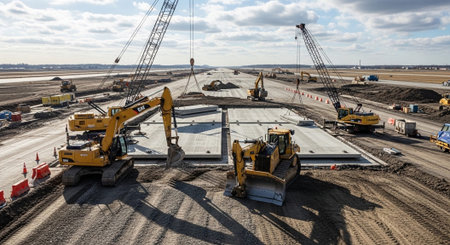 Modern Construction and Infrastructure Development Concept.の写真素材