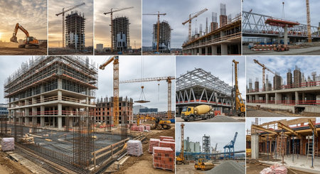 Modern Construction and Infrastructure Development Concept.