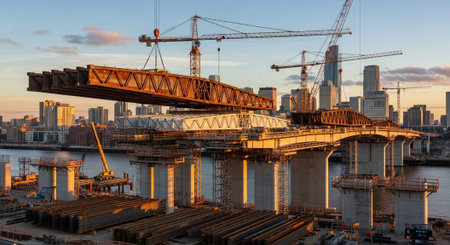 Modern Construction and Infrastructure Development Concept.