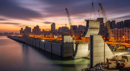 Modern Construction and Infrastructure Development Concept.の写真素材